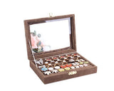 Classic Series Rings and Earrings Jewelry Box - Brown