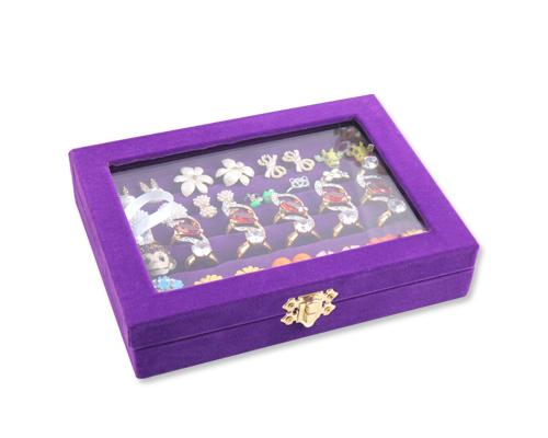 Classic Series Rings and Earrings Jewelry Box - Purple