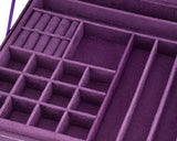 Two-Layer Jewelry Box Earrings Organizer Necklace Display Case-Purple
