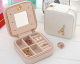 Eiffel Tower Small Travel Jewelry Box Organizer with Mirror - White