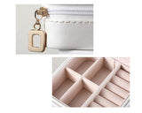 Simple and Small Travel Jewelry Box Organizer with Mirror - Pink