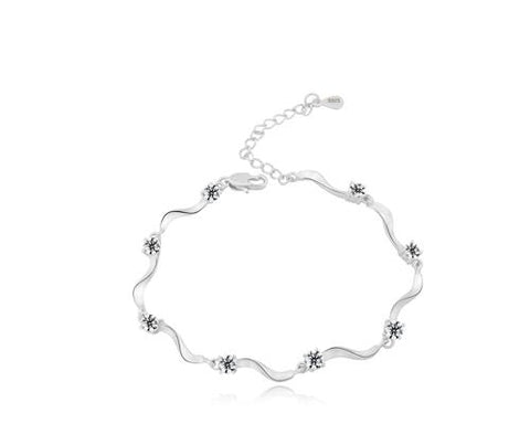 Starry White 925 Sterling Silver Crystal Bracelet