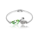 Swan Green Crystal Bangle