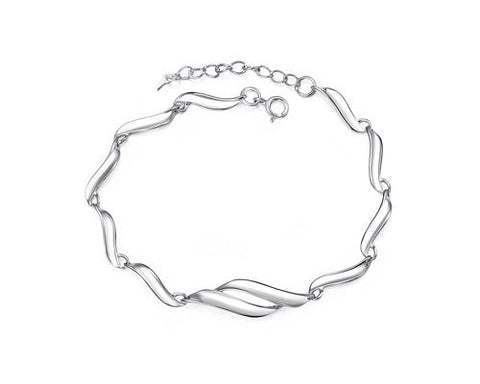 Wavy 925 Sterling Silver Bracelet