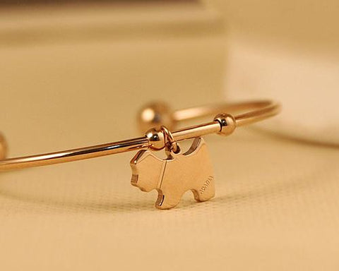 Cute Dog Golden Bangle