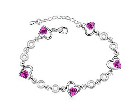 Forever Love Crystal Bracelet - Magenta