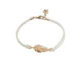 Lucky Feather Braided Bracelet - White