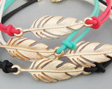 Lucky Feather Braided Bracelet - Red