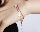 Chic Hollow Butterfly Crystal Gold Bracelet