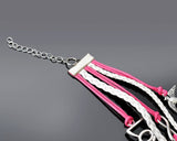 Vintage Series Leather Rope Infinity Bracelet - Pink