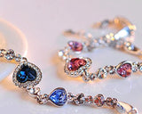 Sweet Heart Style Crystal Bracelet - Red