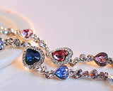 Sweet Heart Style Crystal Bracelet - Red