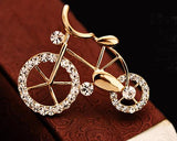 Chaplin Bicycle Crystal Brooch Pin