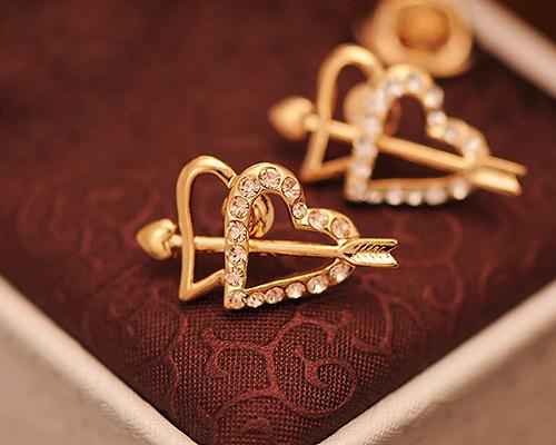 2 Loving Hearts Crystal Brooch Pin