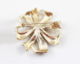 Rosette Gold Crystal Brooch Pin