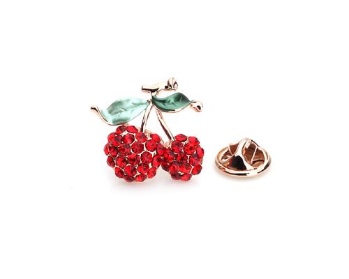 Cherry Red Crystal Brooch Pin