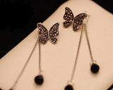 Butterfly Dangle Crystal Earrings for Women