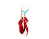 Bohemian Feather Red Tassel Earrings