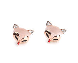 Fox Crystal Earrings Studs for Women