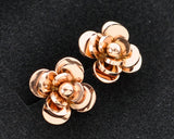 Copper Rose Stud Earrings for Women