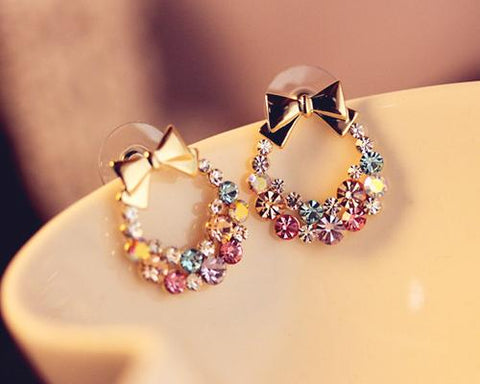 Sweet Ribbon Stud Earrings for Women