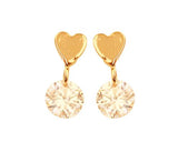 Love Heart Round Crystal Stud Earrings for Women