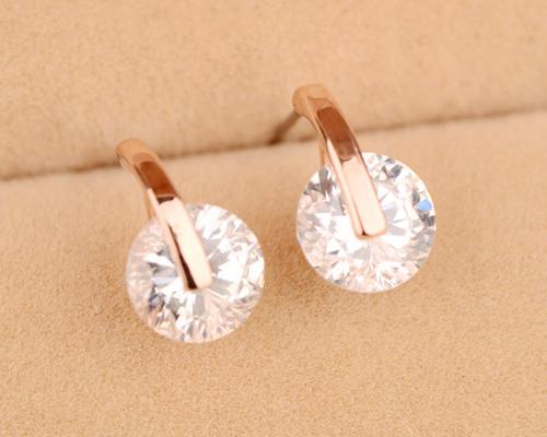 Chic Circle Crystal Stud Earrings for Women
