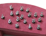 Titanium Alphabet Initial Stud Earrings A-Z