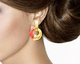 Gold Round Clip Earrings for Girls