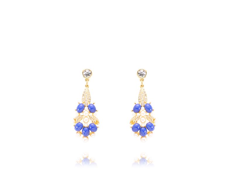 Exquisite Blue Crystal Stud Earrings for Women