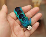 Bohemian Peacock Feather Hair Clip