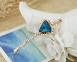 Sparkling Crystal Hair Clip - Blue