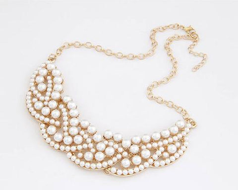 Waves of Pearl Collar Necklace