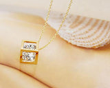 Diamond Square Crystal Necklace