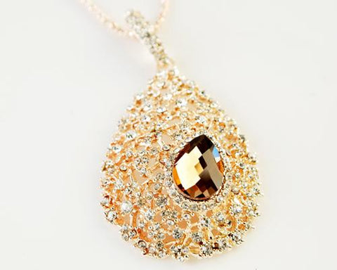 Unique Hollow Bling Crystal Necklace