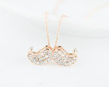 Stylish Mustache Crystal Necklace