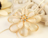 Lovely Gold Flower Crystal Necklace