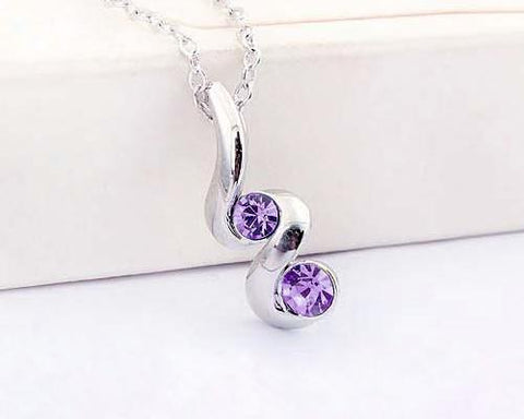 Ripple Purple Crystal Necklace