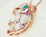 Opal Elephant Crystal Necklace