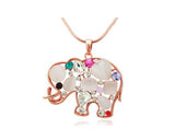 Opal Elephant Crystal Necklace