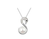 Chic Swan Pearl White Crystal Necklace