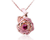 Chic Rose Crystal Rose Gold Necklace