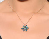 Lucky Six-leaf Flower Crystal Necklace