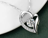 Chic Heart 925 Sterling Silver Crystal Necklace