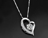 Chic Heart 925 Sterling Silver Crystal Necklace