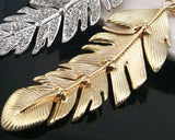 Charming Feather Crystal Necklace - Silver