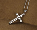 Adorable 925 Sterling Silver Cross Crystal Necklace
