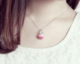 Chic Opal Apple Crystal Necklace - Pink