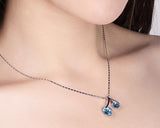 Gorgeous Cherry Crystal Necklace - Dark Brown