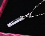 Rectangle Crystal Pendant Necklace - White